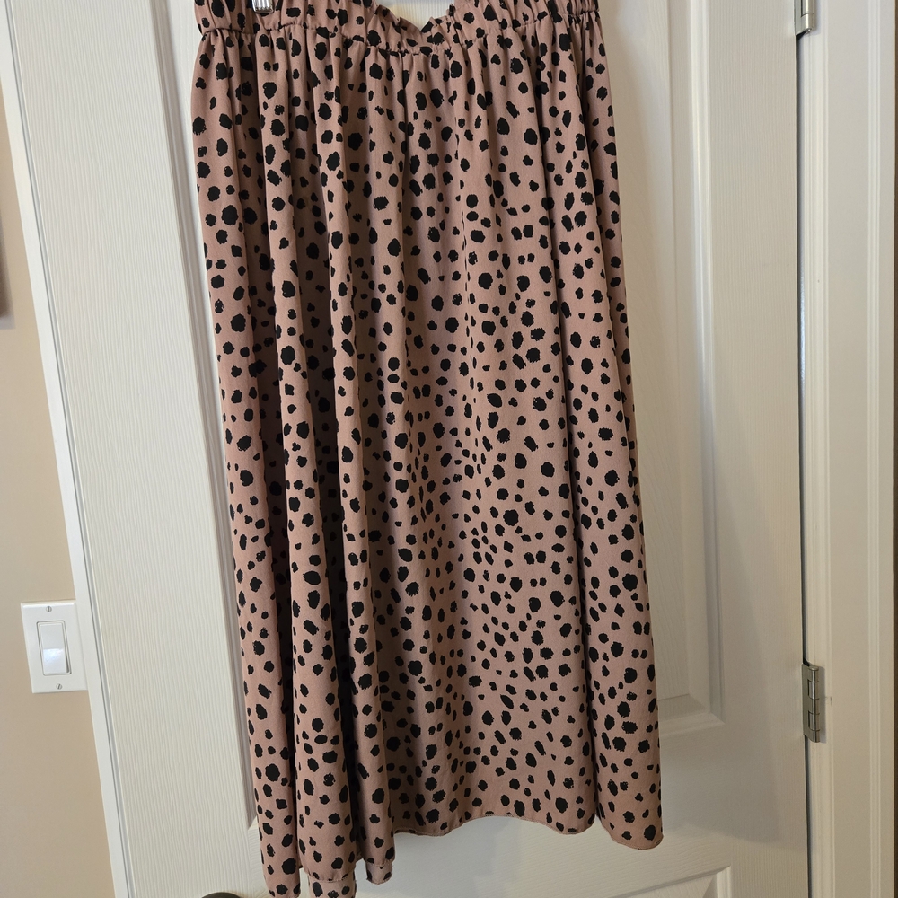 SHEIN Black and Light Pink A-Line Skirt